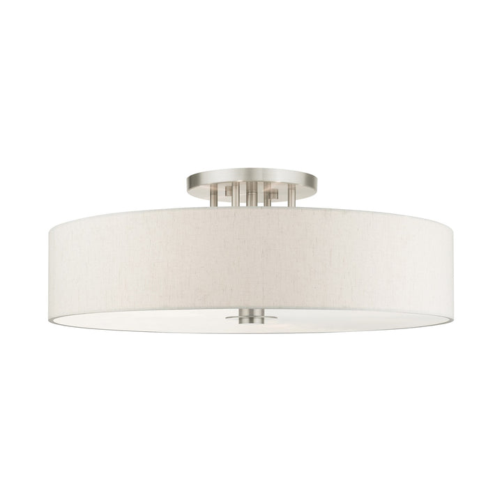 6 Light Brushed Nickel Semi Flush by Livex Lighting