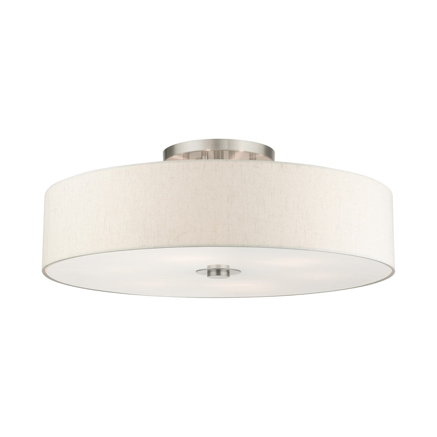 6 Light Brushed Nickel Semi Flush
