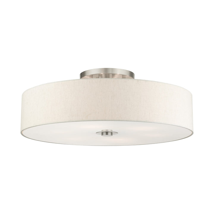 6 Light Brushed Nickel Semi Flush