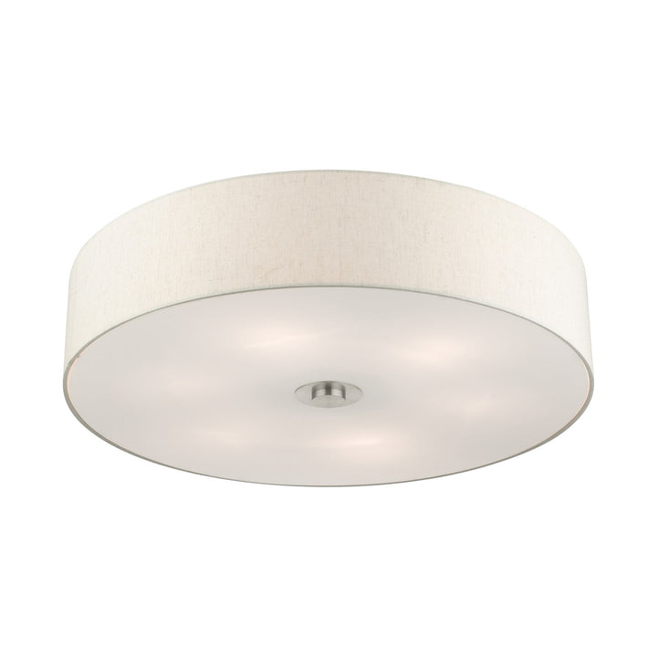 6 Light Brushed Nickel Semi Flush