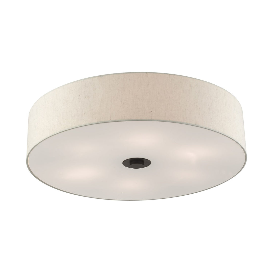 6 Light English Bronze Semi Flush