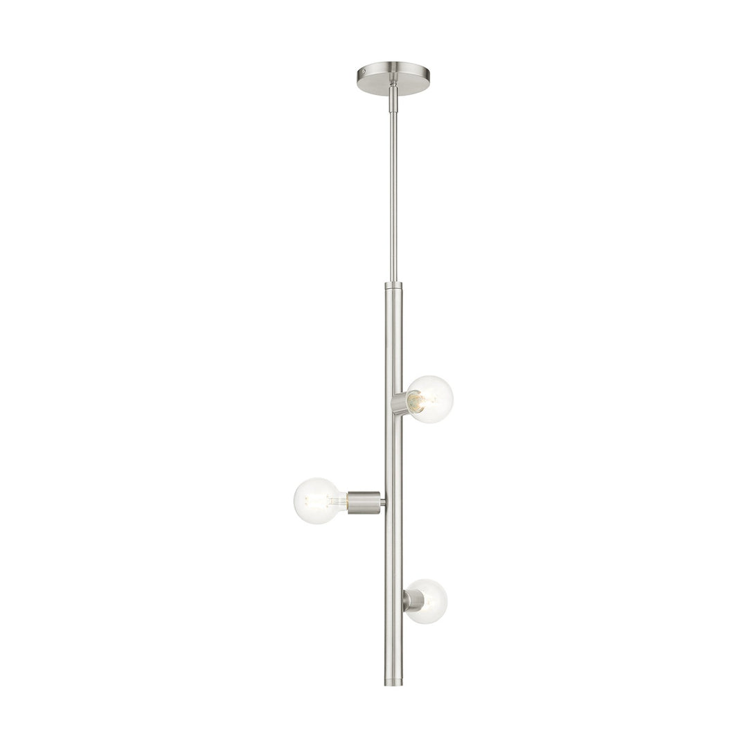 3 Light Brushed Nickel Pendant by Livex Lighting
