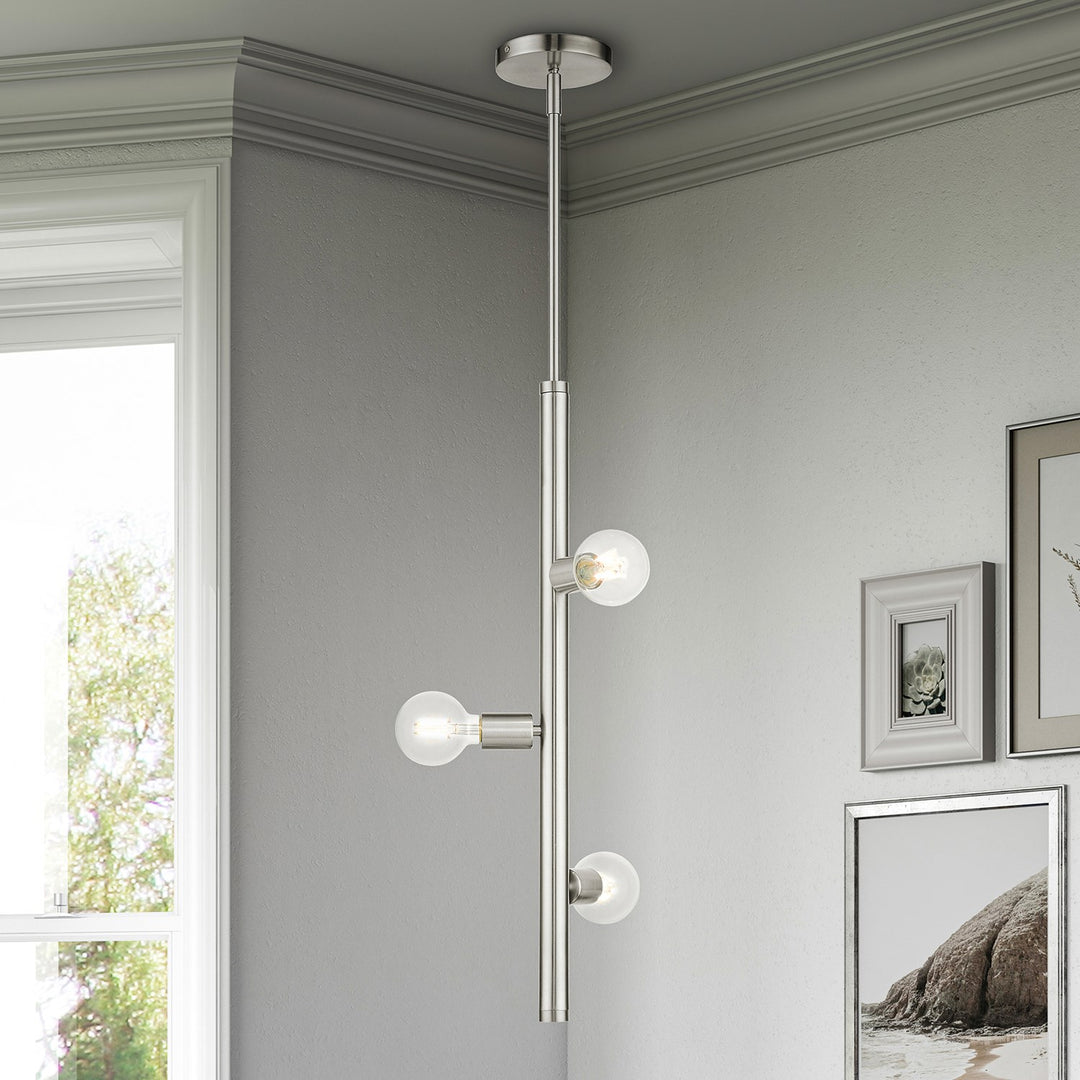 3 Light Brushed Nickel Pendant