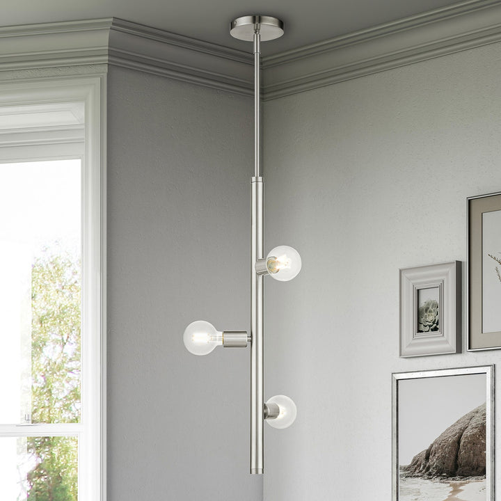 3 Light Brushed Nickel Pendant