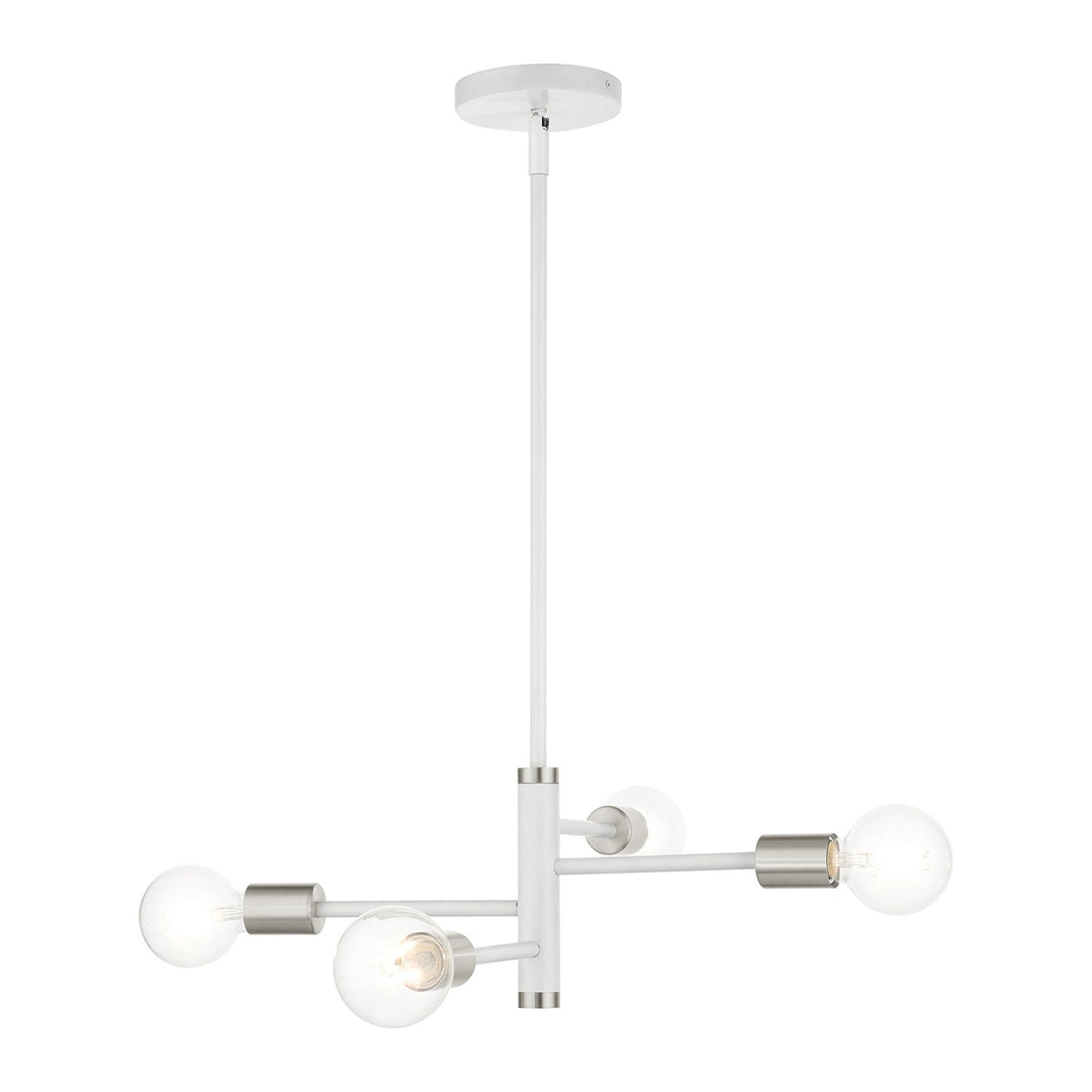 4 Light White Chandelier by Livex Lighting