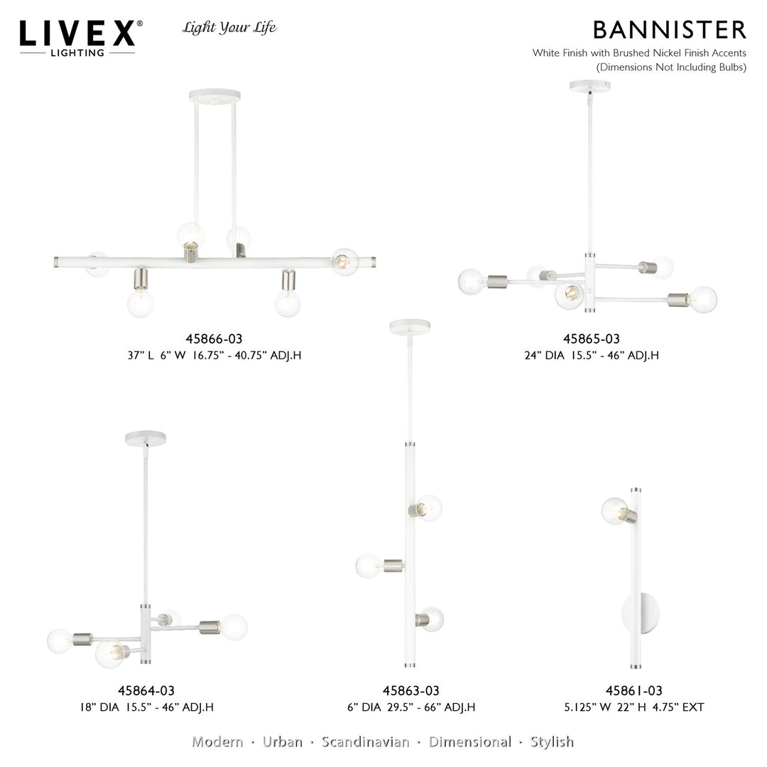 4 Light White Chandelier