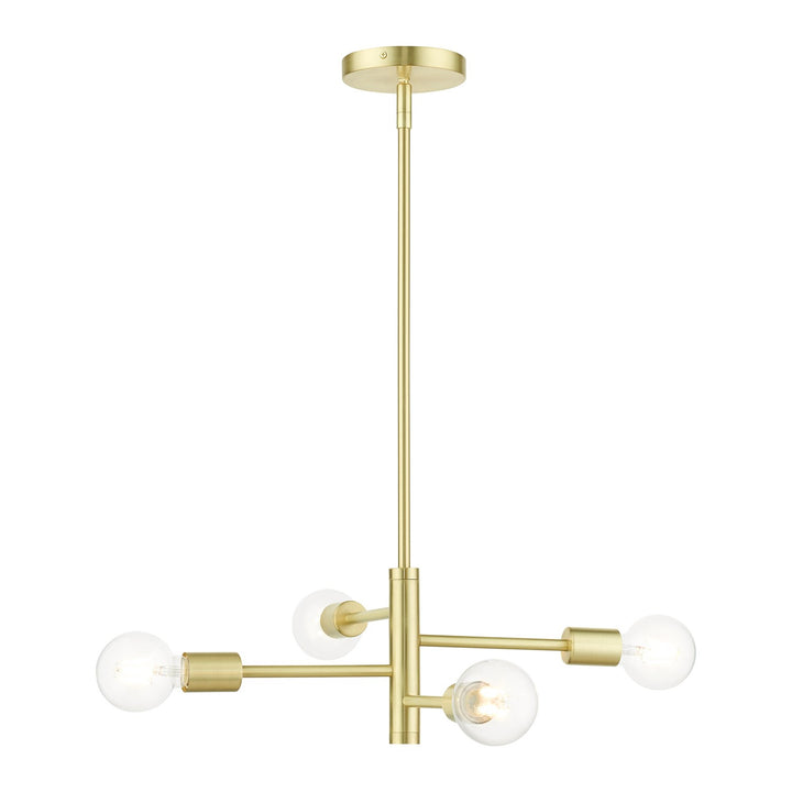 4 Light Satin Brass Chandelier by Livex Lighting