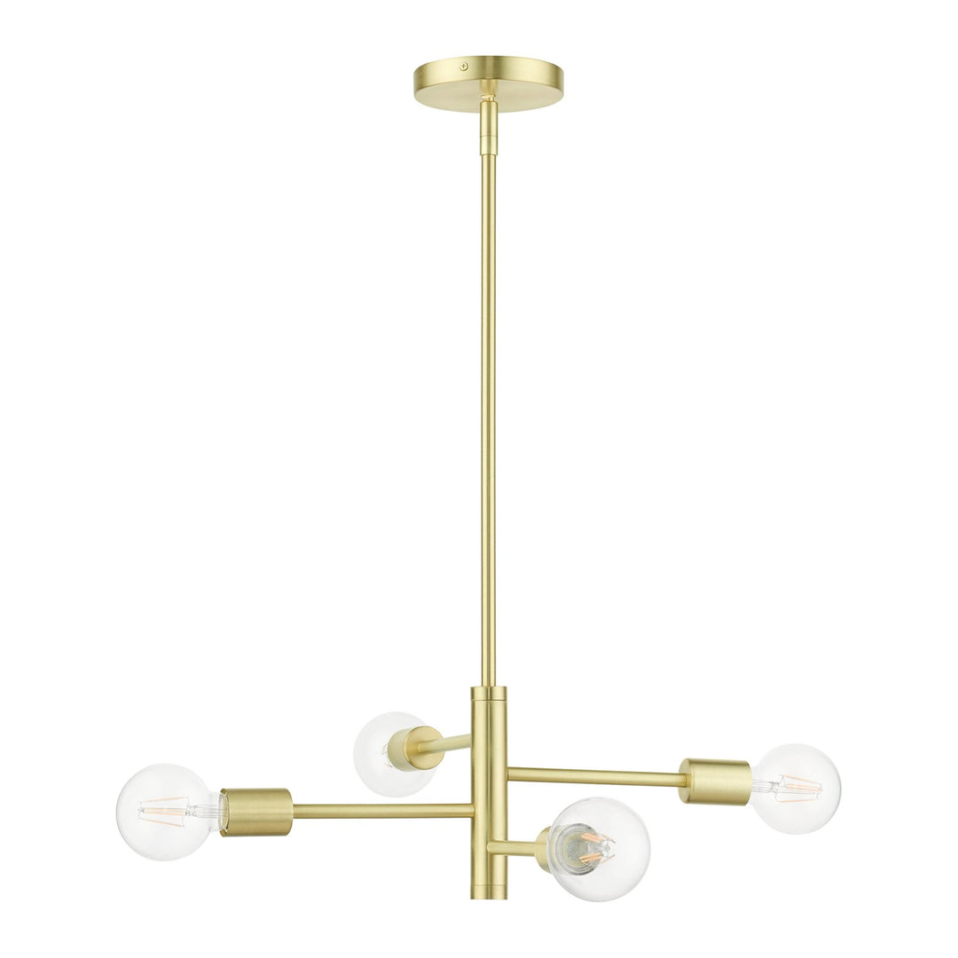 4 Light Satin Brass Chandelier