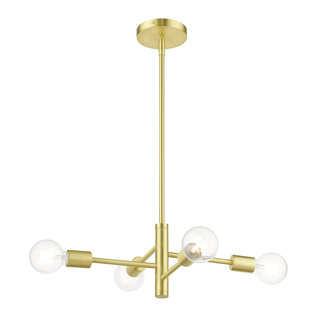 4 Light Satin Brass Chandelier