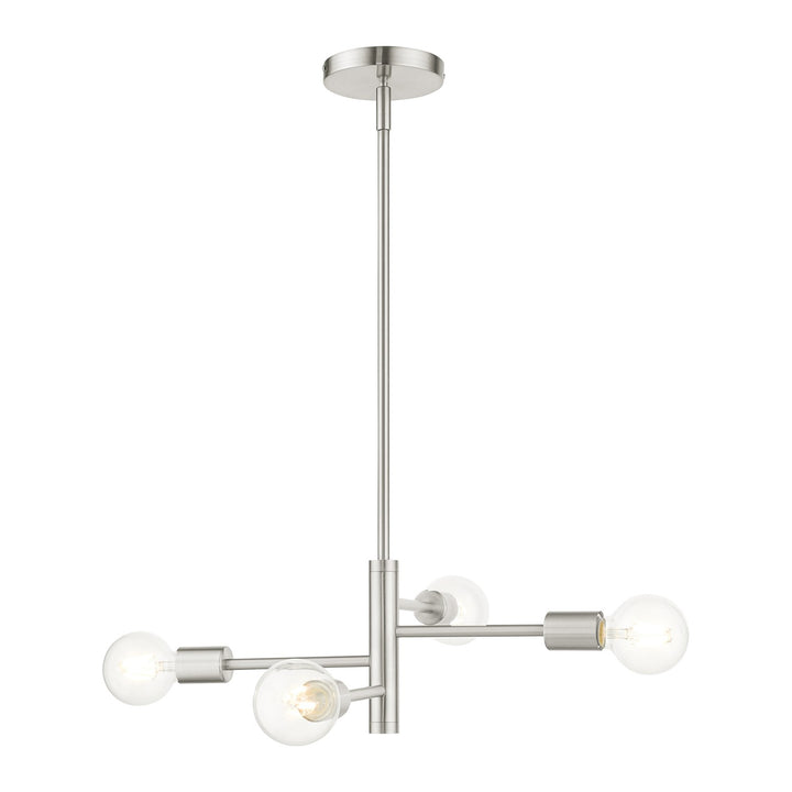 4 Light Brushed Nickel Chandelier by Livex Lighting
