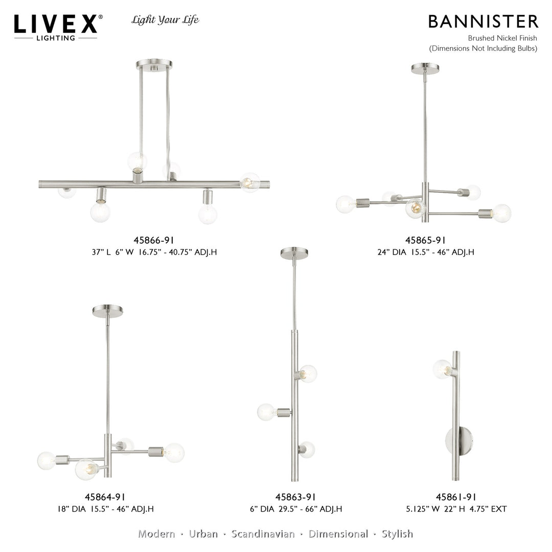 4 Light Brushed Nickel Chandelier