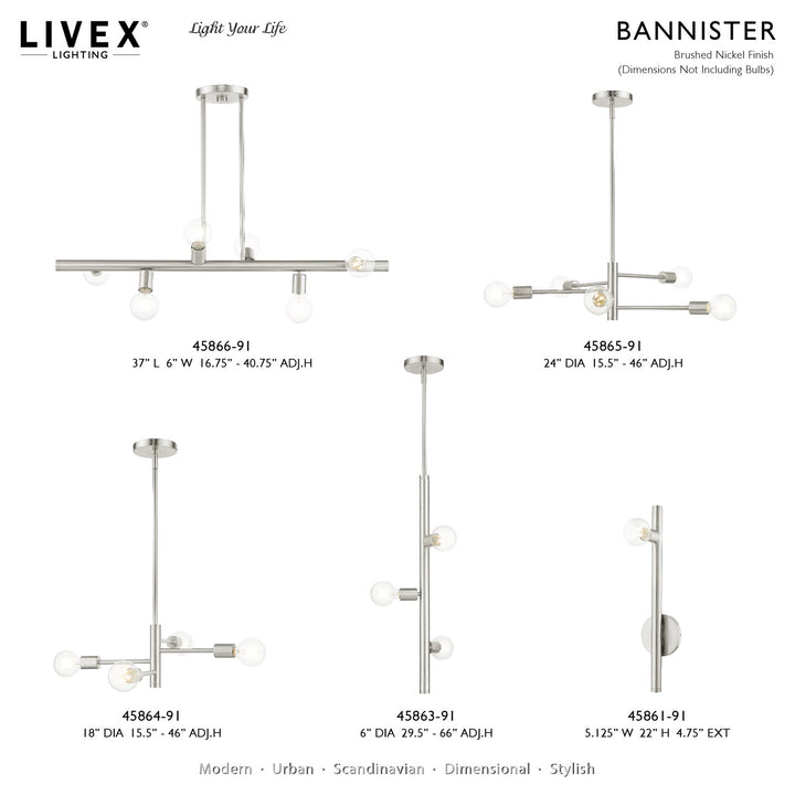 4 Light Brushed Nickel Chandelier