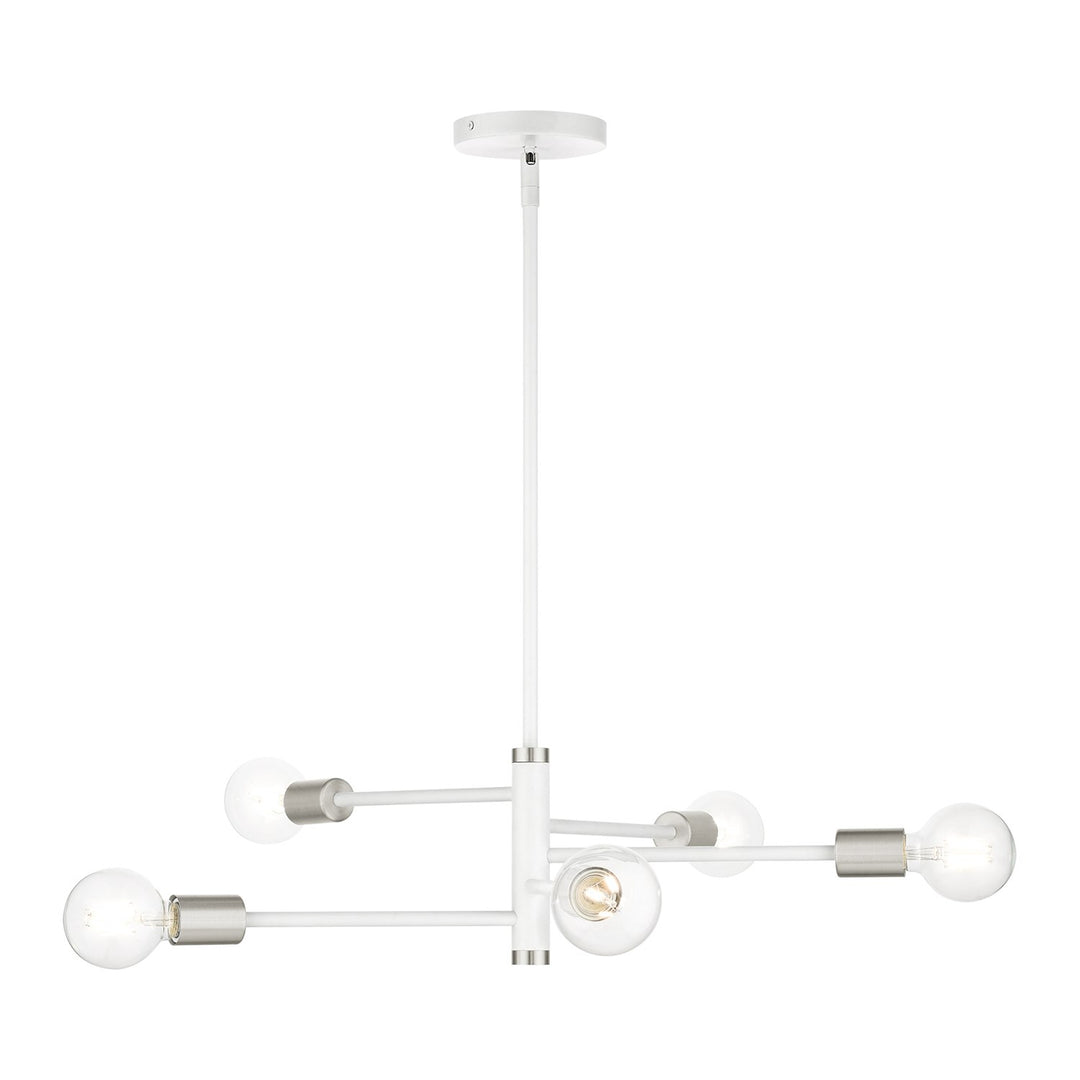 5 Light White Chandelier by Livex Lighting