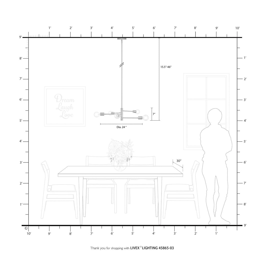 5 Light White Chandelier