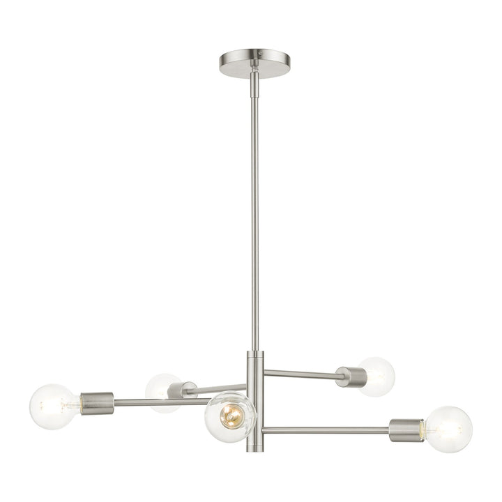 5 Light Brushed Nickel Chandelier by Livex Lighting