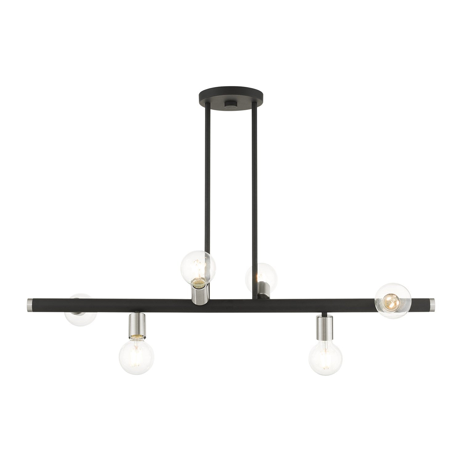 6 Light Black Linear Chandelier by Livex Lighting