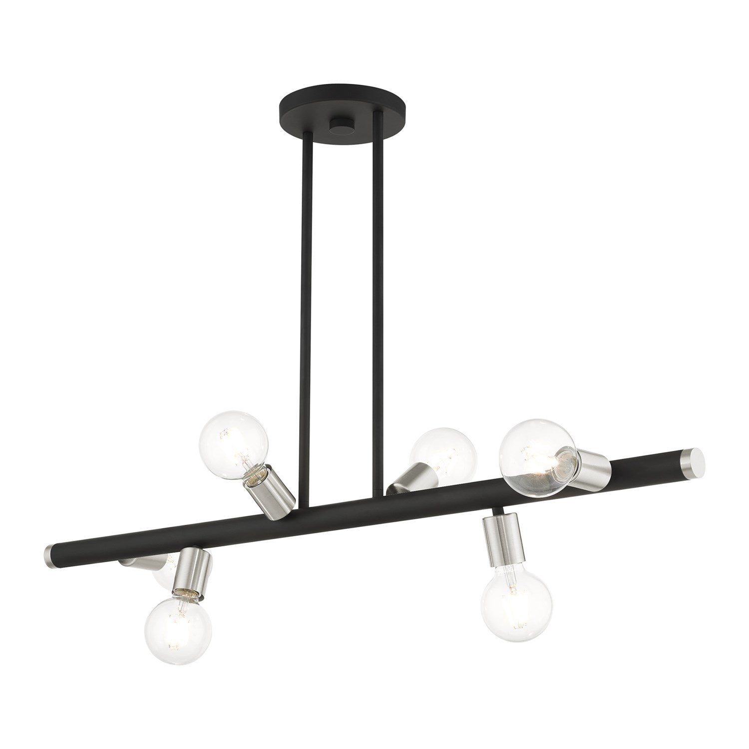 6 Light Black Linear Chandelier
