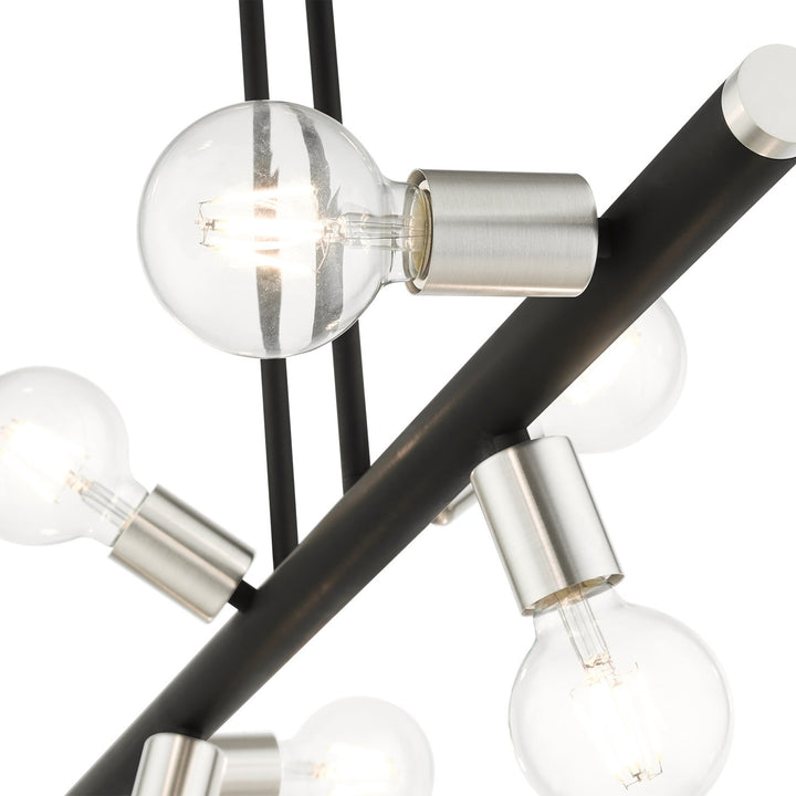6 Light Black Linear Chandelier
