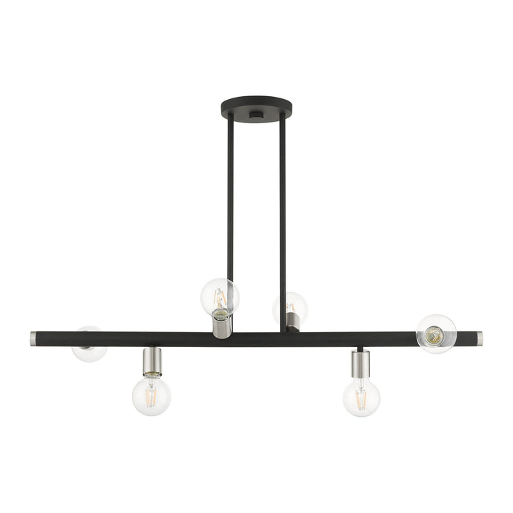 6 Light Black Linear Chandelier