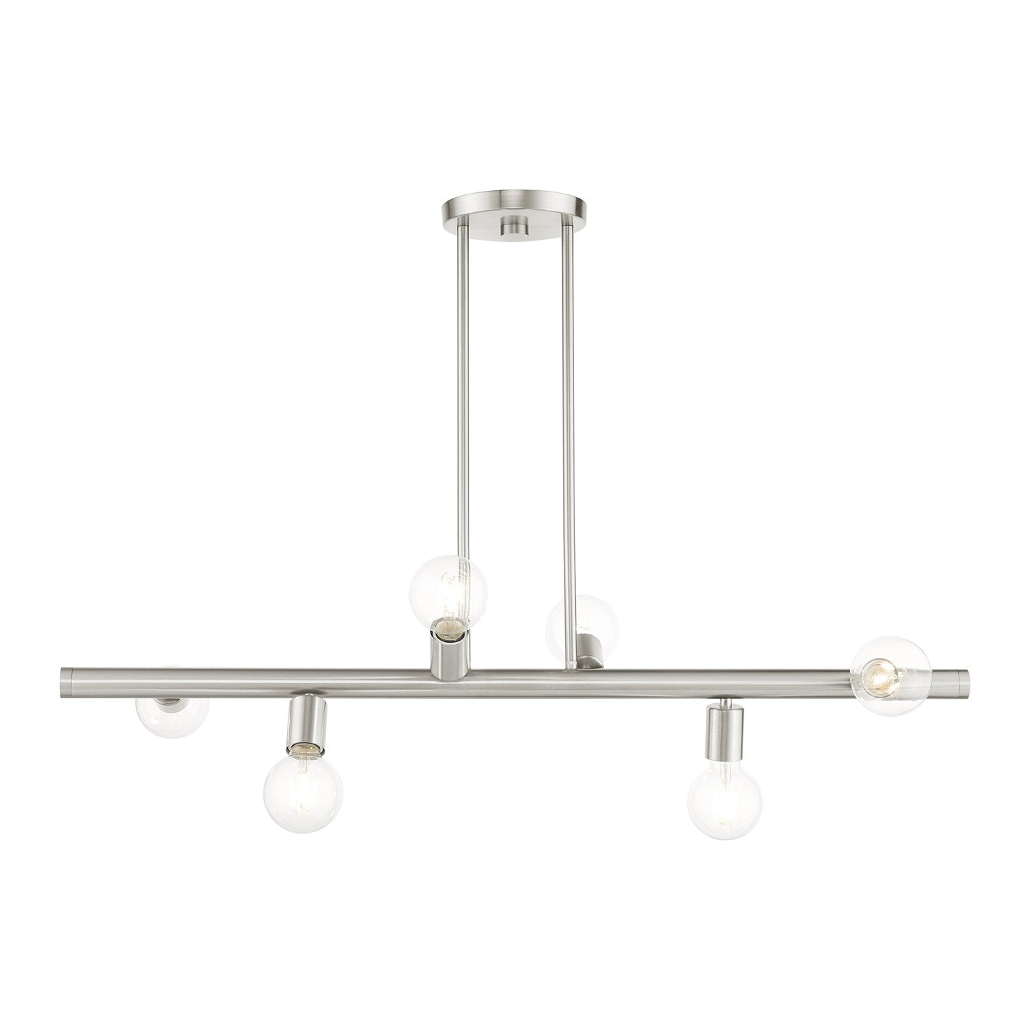6 Light Brushed Nickel Linear Chandelier by Livex Lighting