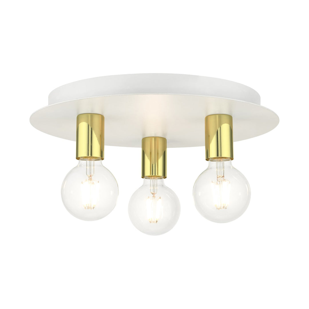 3 Light White Flush Mount by Livex Lighting