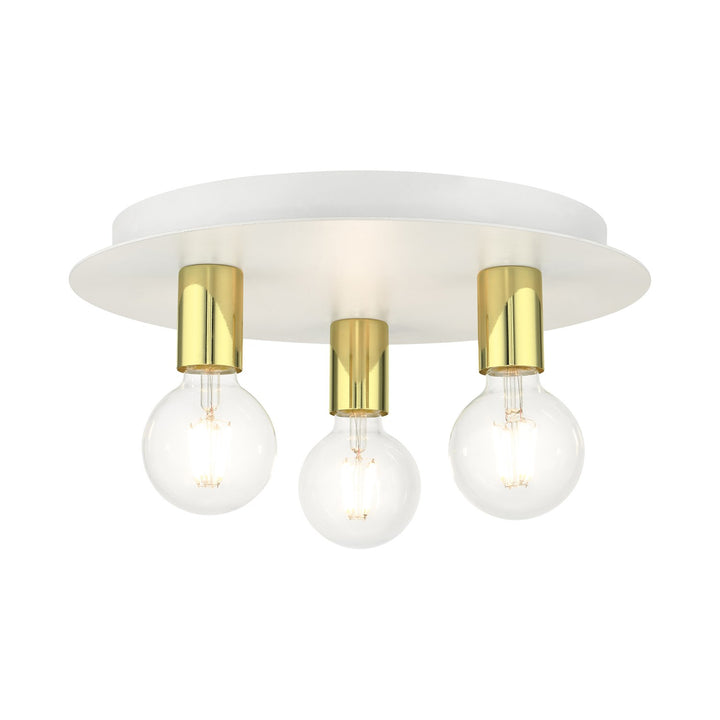 3 Light White Flush Mount by Livex Lighting