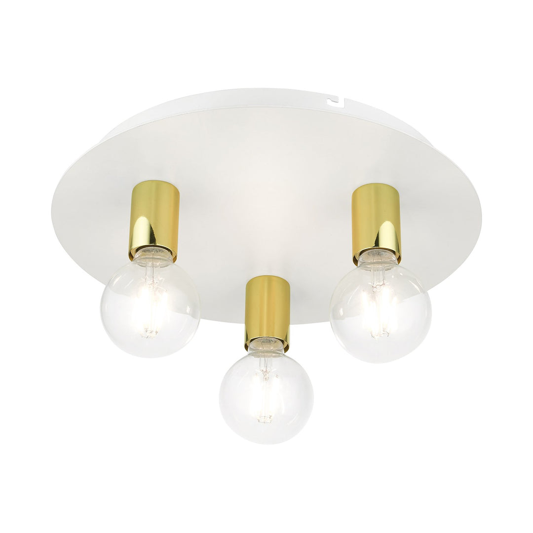 3 Light White Flush Mount