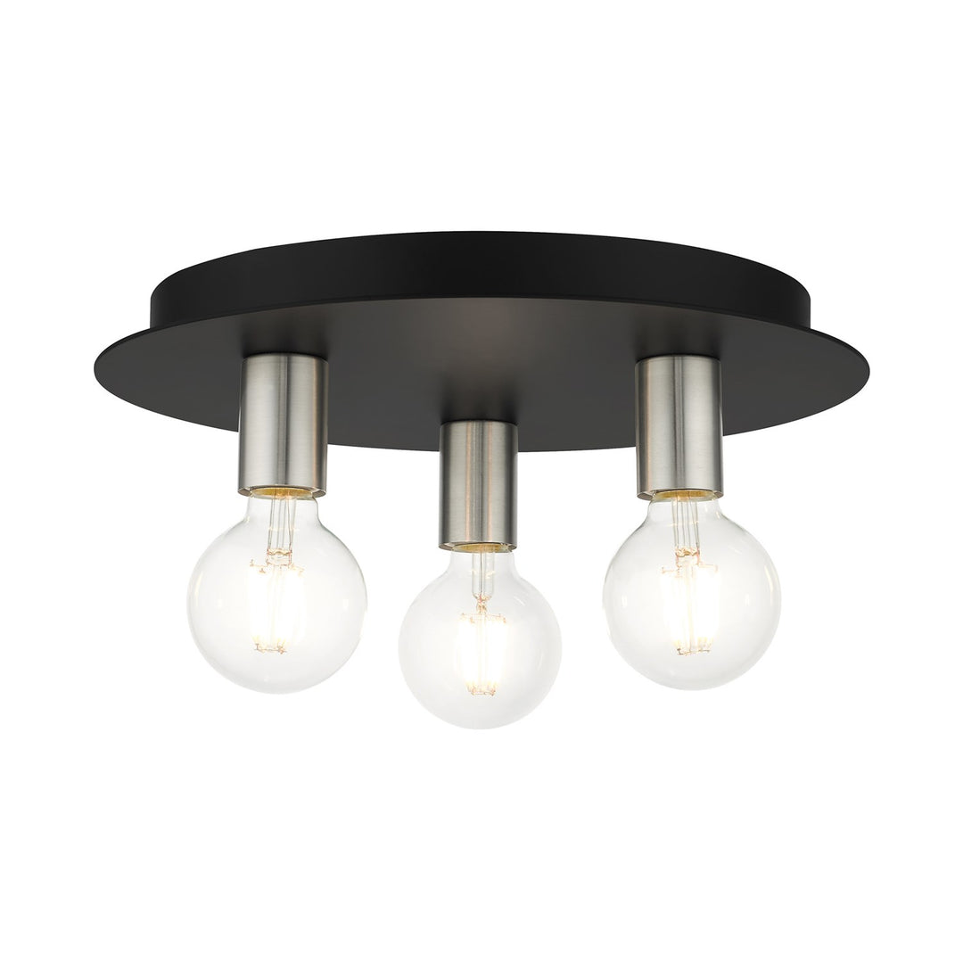 3 Light Black Flush Mount by Livex Lighting