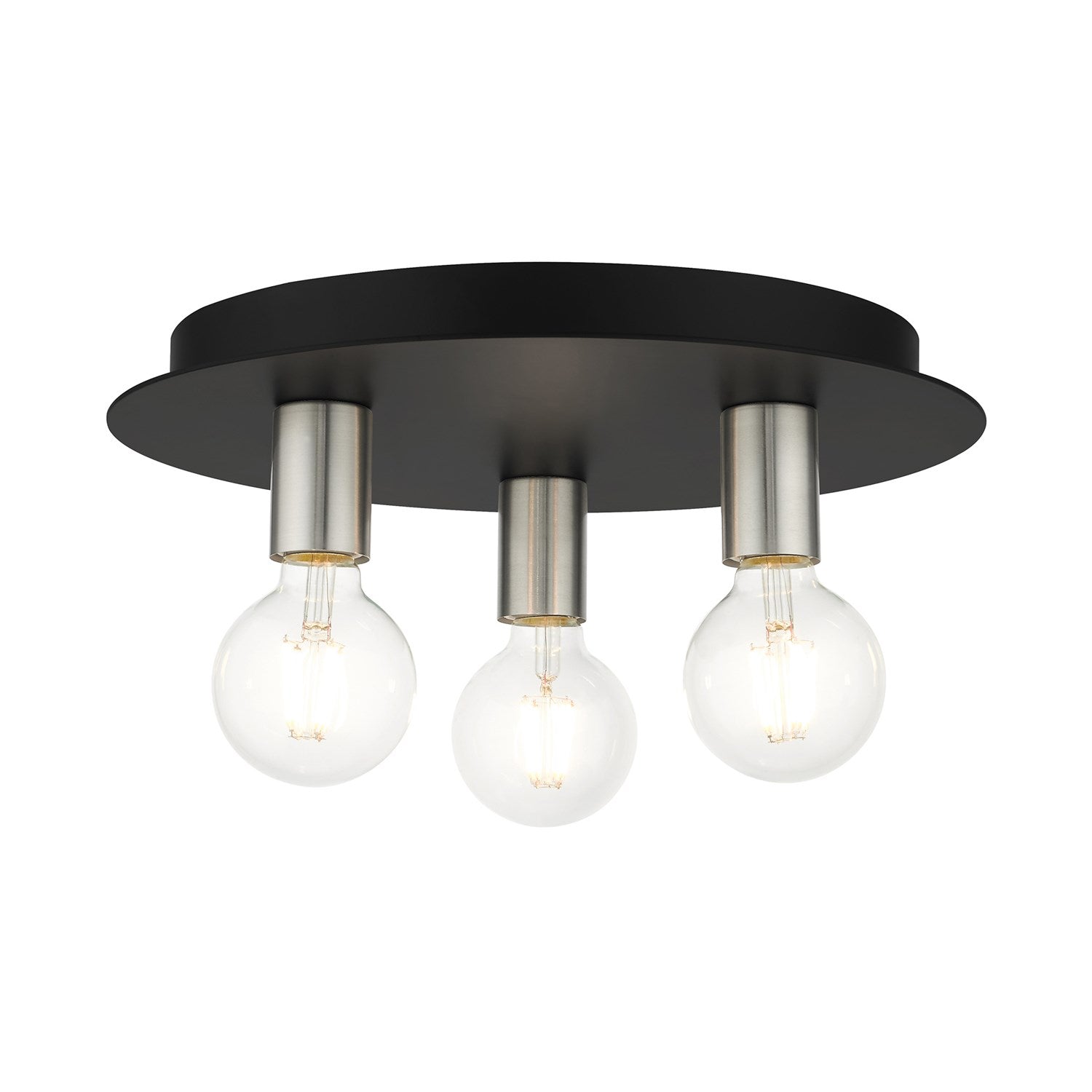 3 Light Black Flush Mount by Livex Lighting
