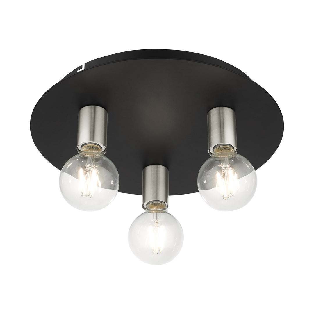 3 Light Black Flush Mount