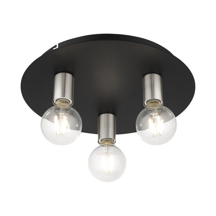 3 Light Black Flush Mount