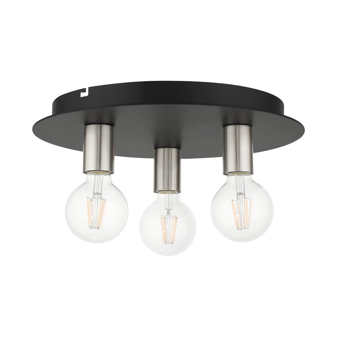 3 Light Black Flush Mount