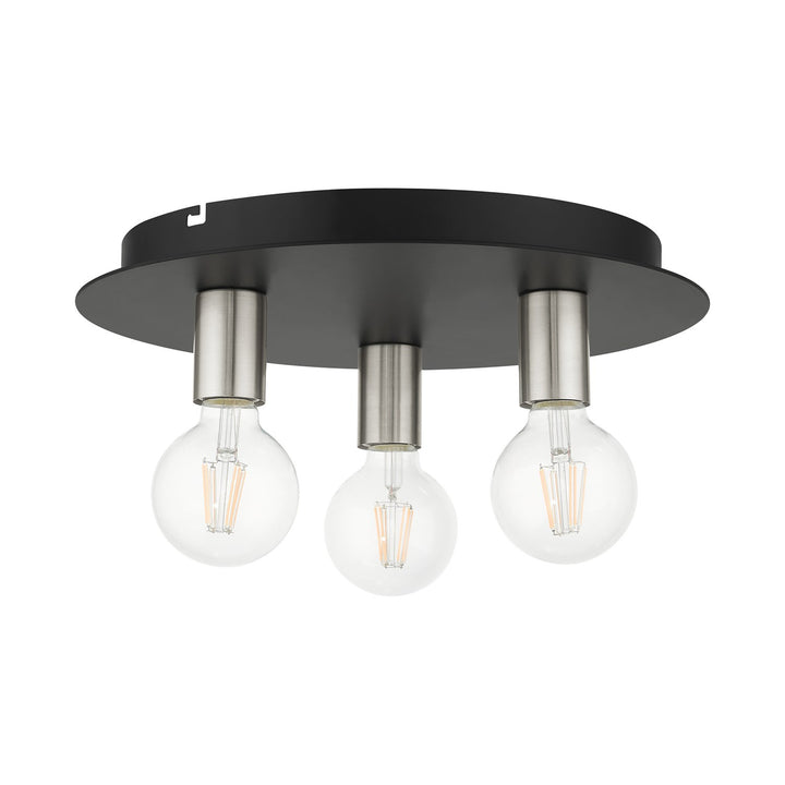 3 Light Black Flush Mount