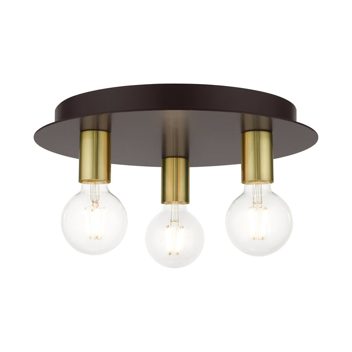 3 Light Bronze Flush Mount by Livex Lighting