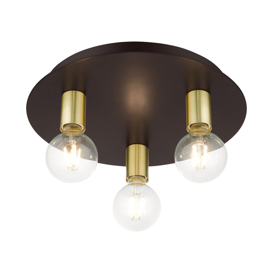 3 Light Bronze Flush Mount