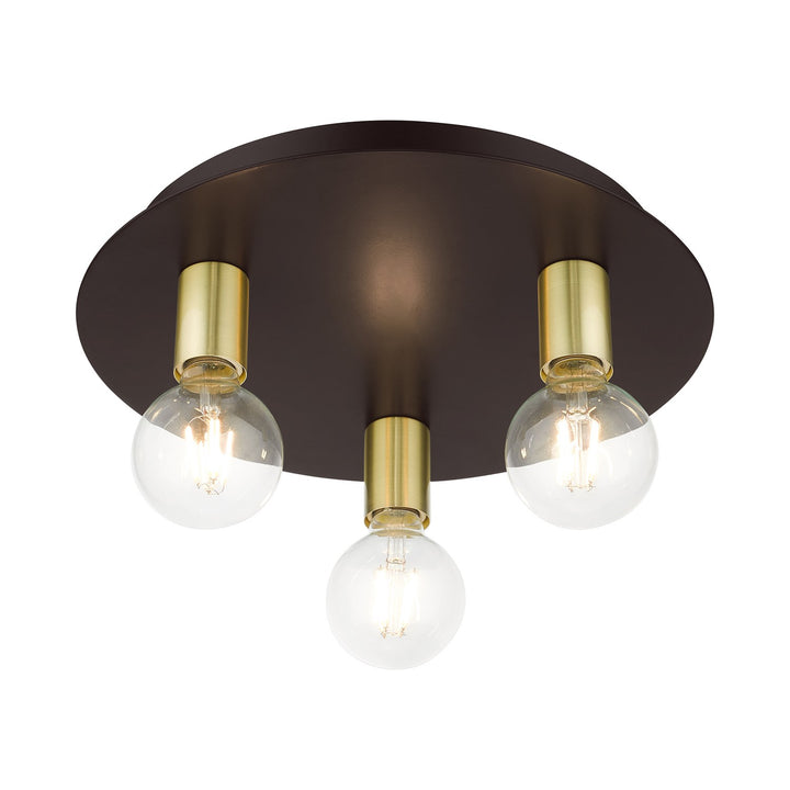3 Light Bronze Flush Mount