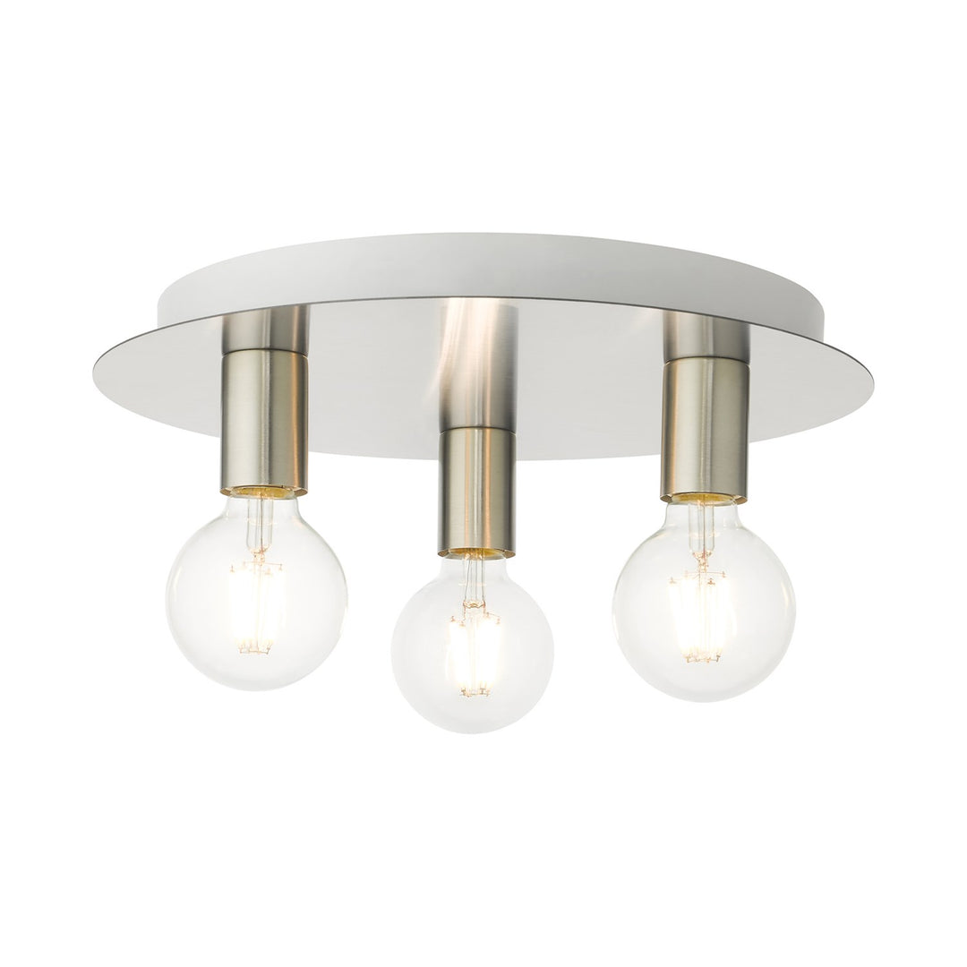 3 Light Brushed Nickel Flush Mount by Livex Lighting