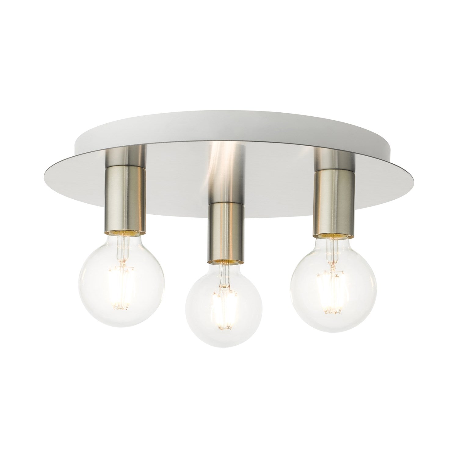3 Light Brushed Nickel Flush Mount by Livex Lighting