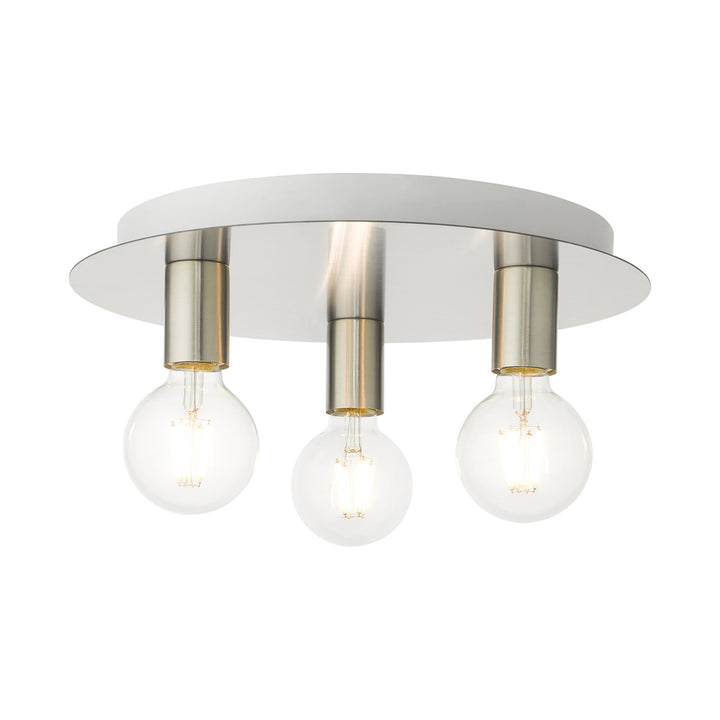 3 Light Brushed Nickel Flush Mount by Livex Lighting