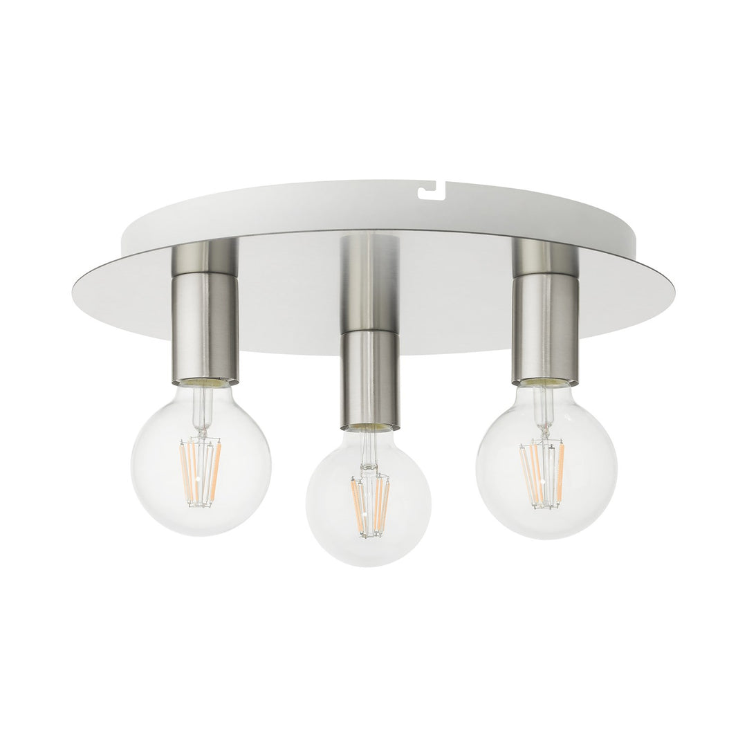 3 Light Brushed Nickel Flush Mount