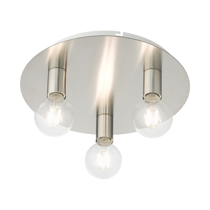 3 Light Brushed Nickel Flush Mount