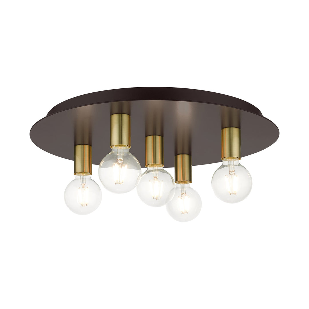 5 Light Bronze Flush Mount by Livex Lighting