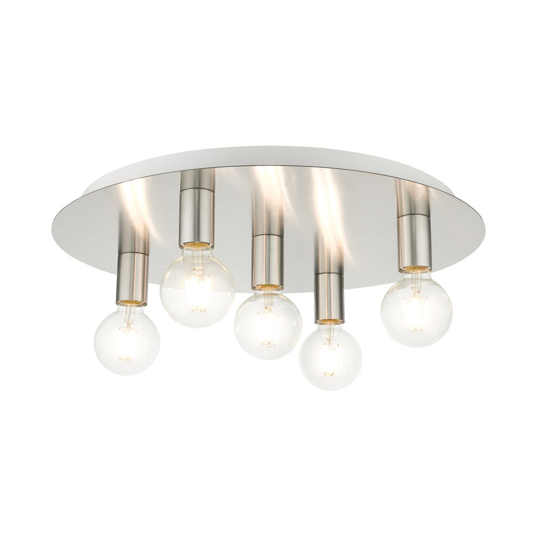 5 Light Brushed Nickel Flush Mount by Livex Lighting