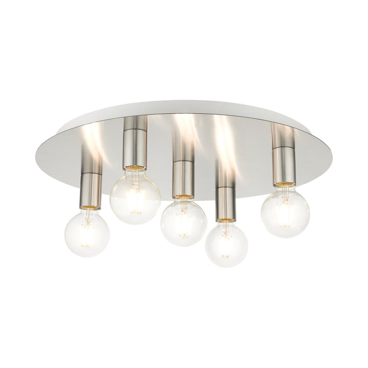 5 Light Brushed Nickel Flush Mount by Livex Lighting