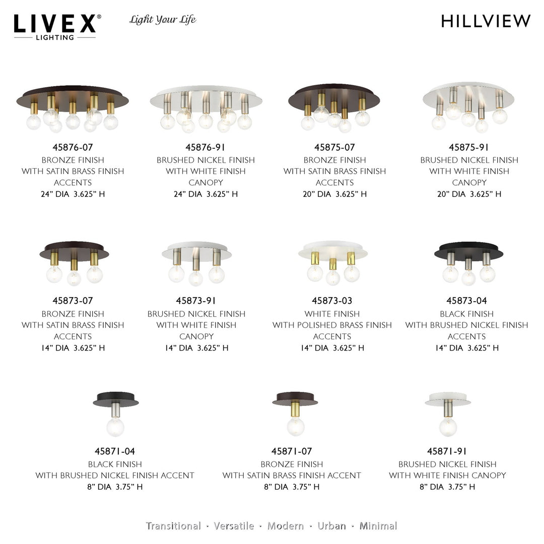 5 Light Brushed Nickel Flush Mount