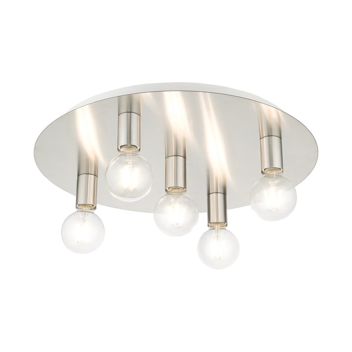 5 Light Brushed Nickel Flush Mount