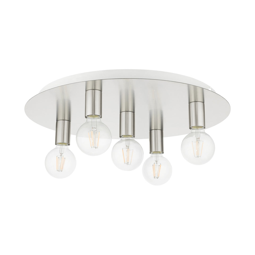 5 Light Brushed Nickel Flush Mount