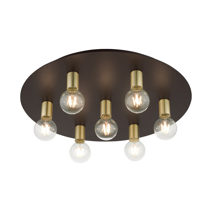 7 Light Bronze Flush Mount