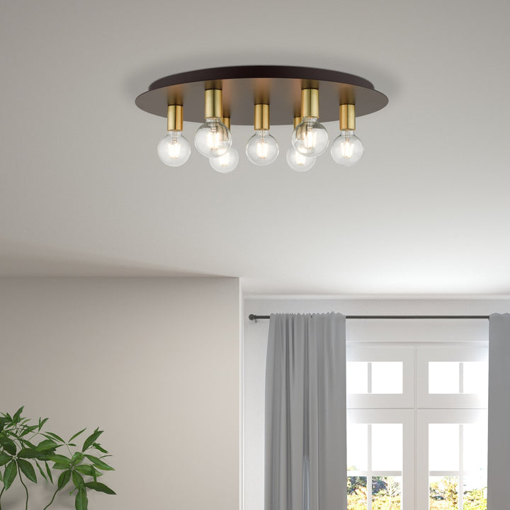 7 Light Bronze Flush Mount