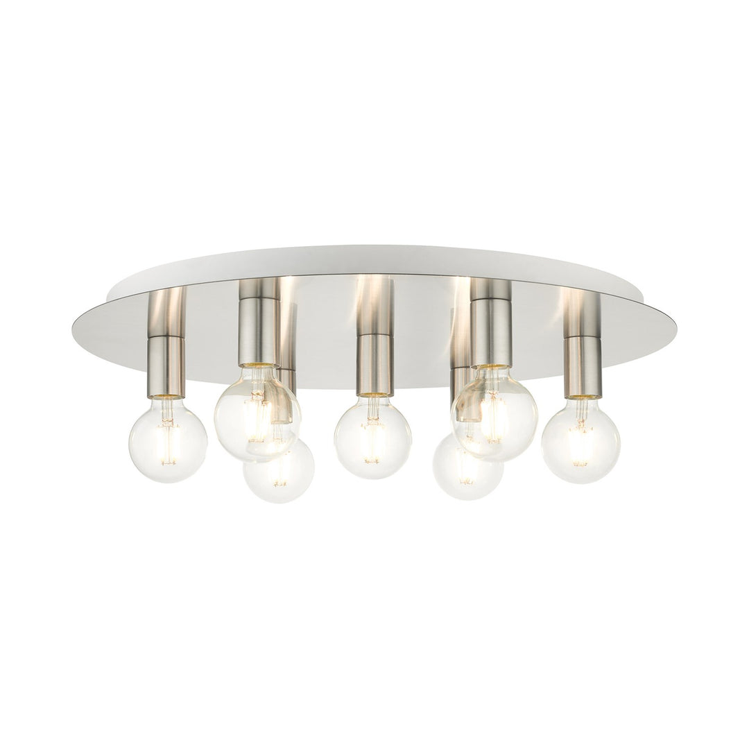 7 Light Brushed Nickel Flush Mount by Livex Lighting